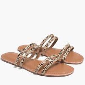 J crew calf hair seaside slide sandals